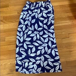 LOFT Blue and White Maxi Skirt